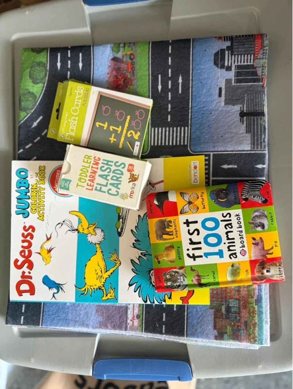 Children's Learning Bundle with Play Mat, Flash Cards, and Books